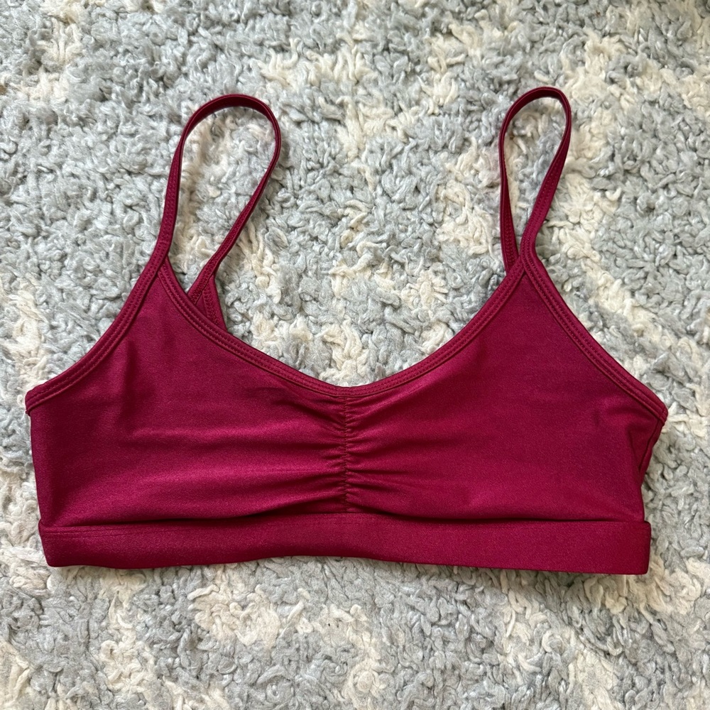 Fabletics shiny red sports bra lined no padding size xs